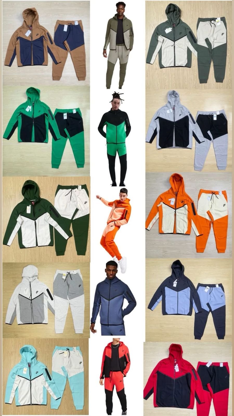 NIKE TWO TONE COMBO TECH FLEECE TRACKSUIT