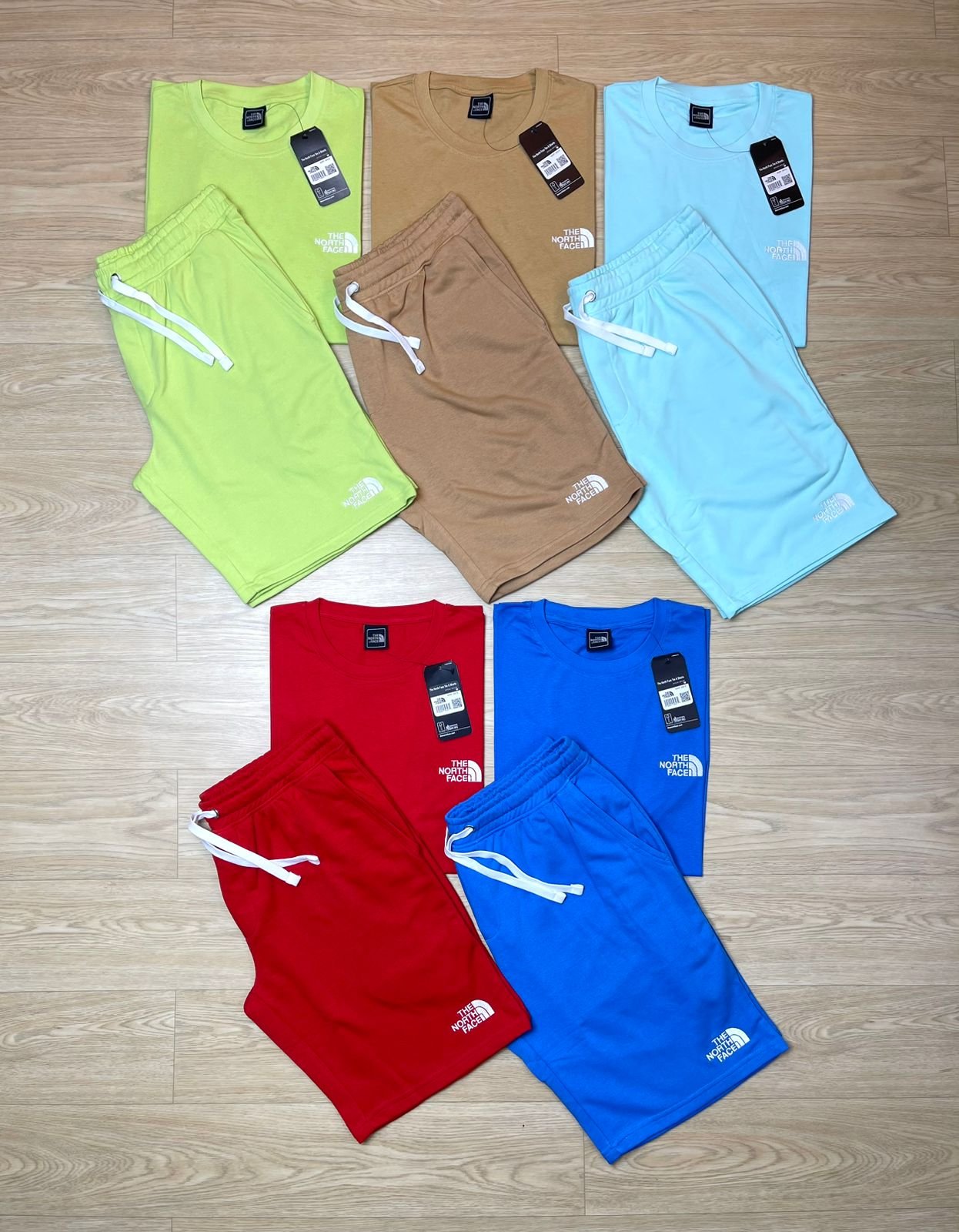 The North Face Shorts and T-shirts.